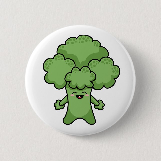 Badge Rond 5 Cm Funny Brocoli vert (Devant)