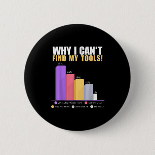 Badge Rond 5 Cm Funny Builder & ; Handyman - Pourquoi je ne peu