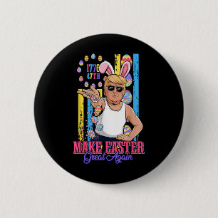 Badge Rond 5 Cm Funny Bunny Trump 47ème Mème de base de sel faire 