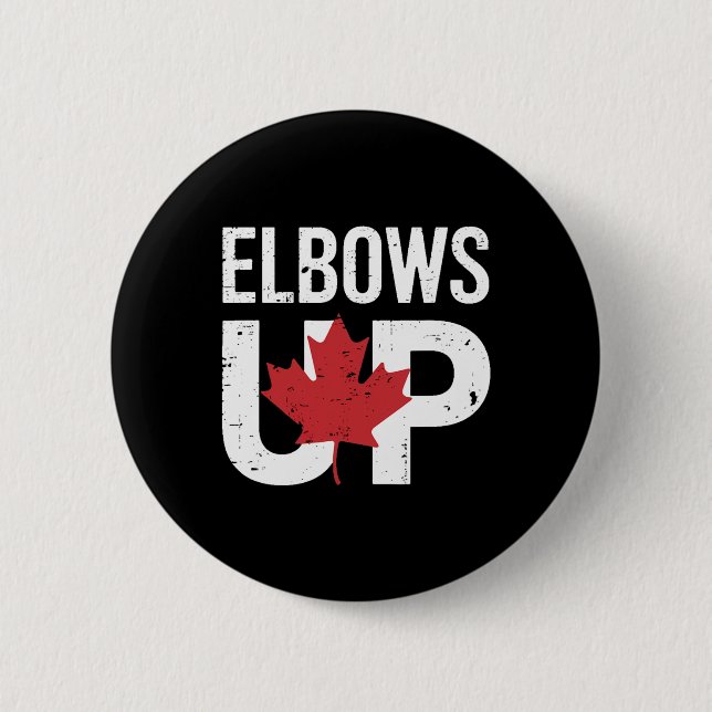 Badge Rond 5 Cm Funny Canada Meme Elbows Up  (Devant)