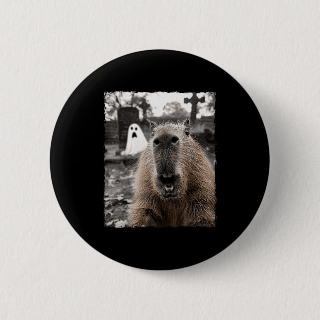 Badge Rond 5 Cm Funny Capybara Halloween Costume  (Devant)
