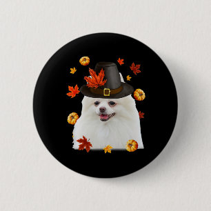 Badge Rond 5 Cm Funny Casquette Pèlerin de Chien Poméranie Happy M