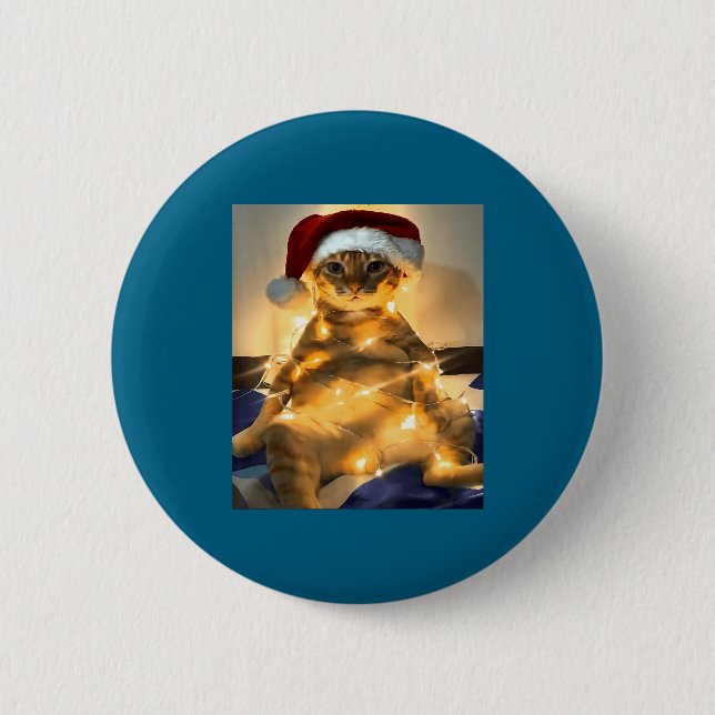 Badge Rond 5 Cm Funny Cat Christmas Meme Shirt Cute Holiday Meme C (Devant)