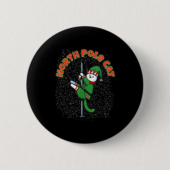 Badge Rond 5 Cm Funny Cat Le Dance Elf Costume Christmas Holiday C (Devant)