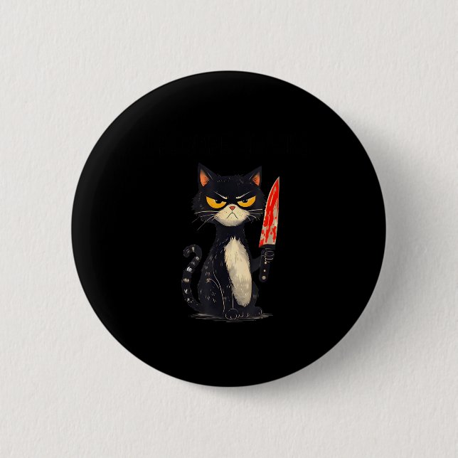 Badge Rond 5 Cm Funny Cat Meme I Require Snacks Design Men Women  (Devant)