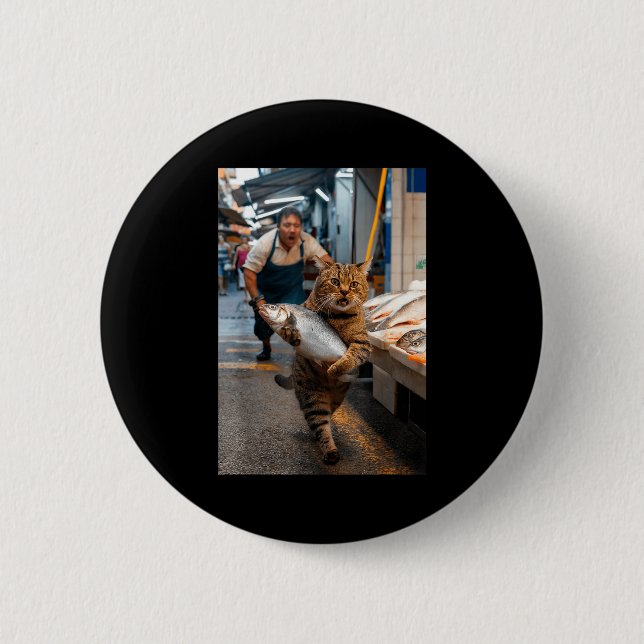 Badge Rond 5 Cm Funny Cat Stealing Fi-shirt  (Devant)