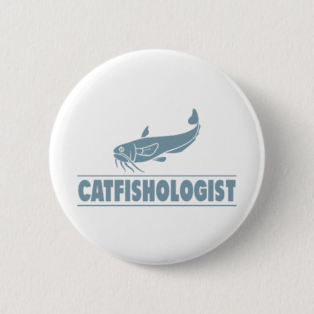 Badge Rond 5 Cm Funny Catfishologist Catfish Fishing, Cook, Eat (Devant)