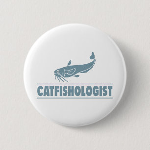 Badge Rond 5 Cm Funny Catfishologist Catfish Fishing, Cook, Eat