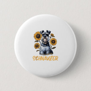Badge Rond 5 Cm Funny Chien Schnauzer