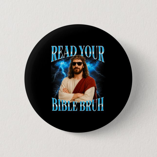 Badge Rond 5 Cm Funny Christian Read Your Bible Bruh  (Devant)