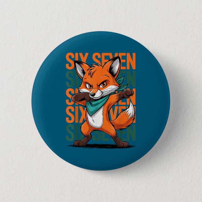 Badge Rond 5 Cm Funny Christmas Cool Fox Dabbing Xmas Dab Six Seve (Devant)