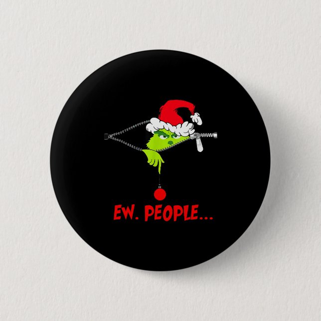 Badge Rond 5 Cm Funny Christmas Ew People Men Women Kid Boys Girls (Devant)