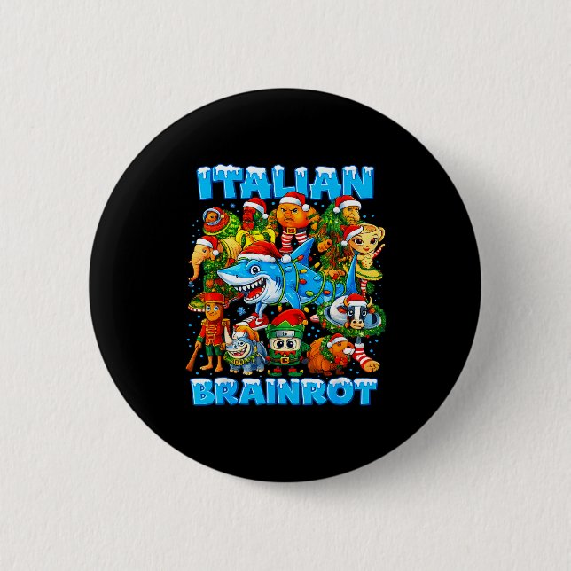 Badge Rond 5 Cm Funny Christmas Italian Brain Rot Italian Brainrot (Devant)