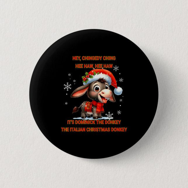 Badge Rond 5 Cm Funny Christmas Italian Christmas Dominick The  (Devant)