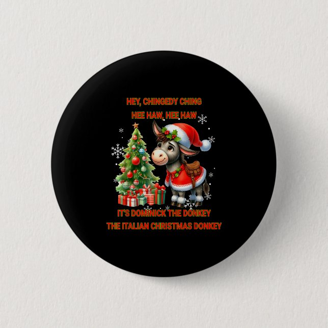 Badge Rond 5 Cm Funny Christmas Italian Christmas Dominick The  (Devant)