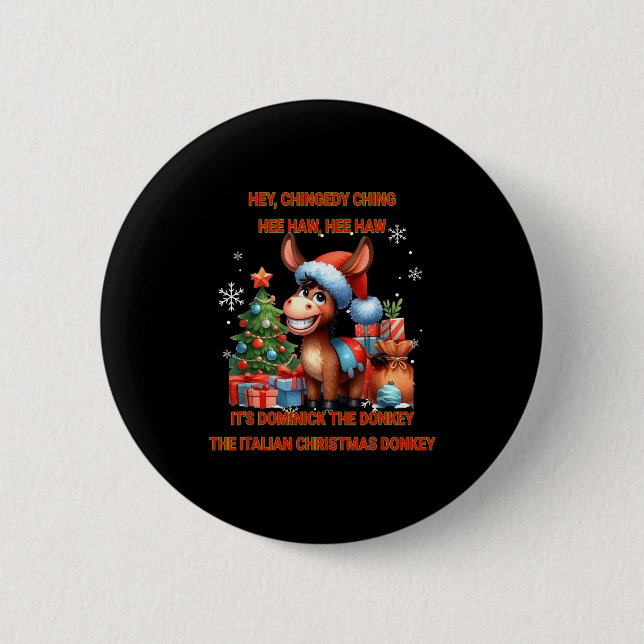 Badge Rond 5 Cm Funny Christmas Italian Christmas Dominick The  (Devant)