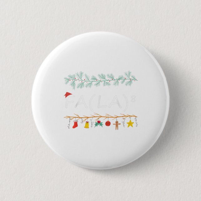Badge Rond 5 Cm Funny Christmas Math Fa La 8 Don Pour Enseignant T (Devant)