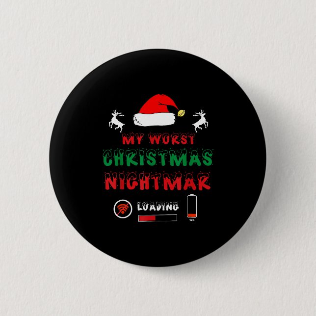 Badge Rond 5 Cm Funny Christmas My Worst For Gamers  (Devant)