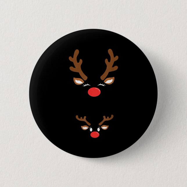 Badge Rond 5 Cm Funny Christmas Pregnancy Reindeer Pregnancy Annou (Devant)