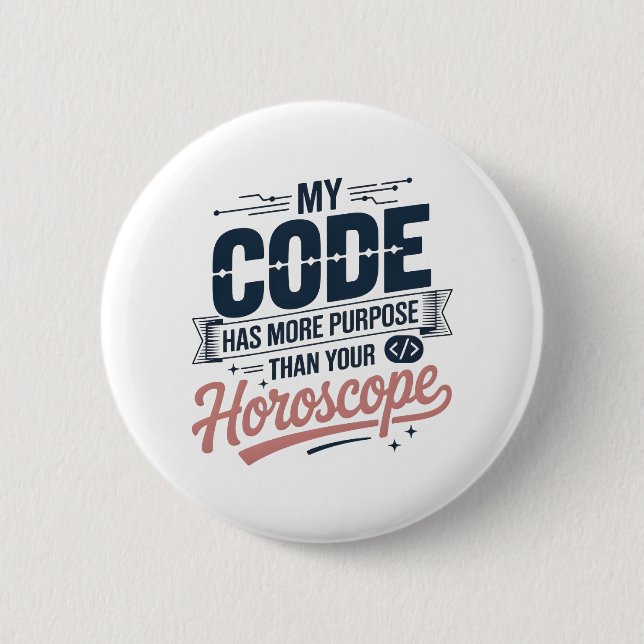Badge Rond 5 Cm Funny Coding Quote AI Programmer Design (Devant)