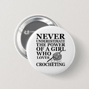 Badge Rond 5 Cm Funny crochet citations crocheters cadeau