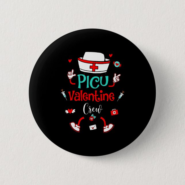 Badge Rond 5 Cm Funny Cu Valentines Day Nurse Crew Family Group  (Devant)