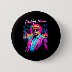 Badge Rond 5 Cm Funny Daddys Accueil Maison Blanche Trump Pink 202