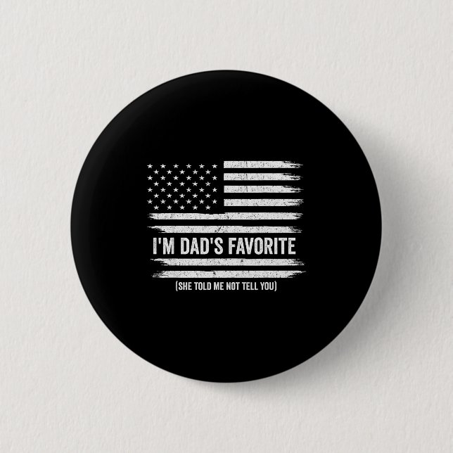 Badge Rond 5 Cm Funny Dads Favorite Child Son Daughter I'm Dad's F (Devant)
