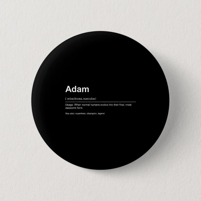 Badge Rond 5 Cm Funny Definition Quote For The Name Adam _  (Devant)