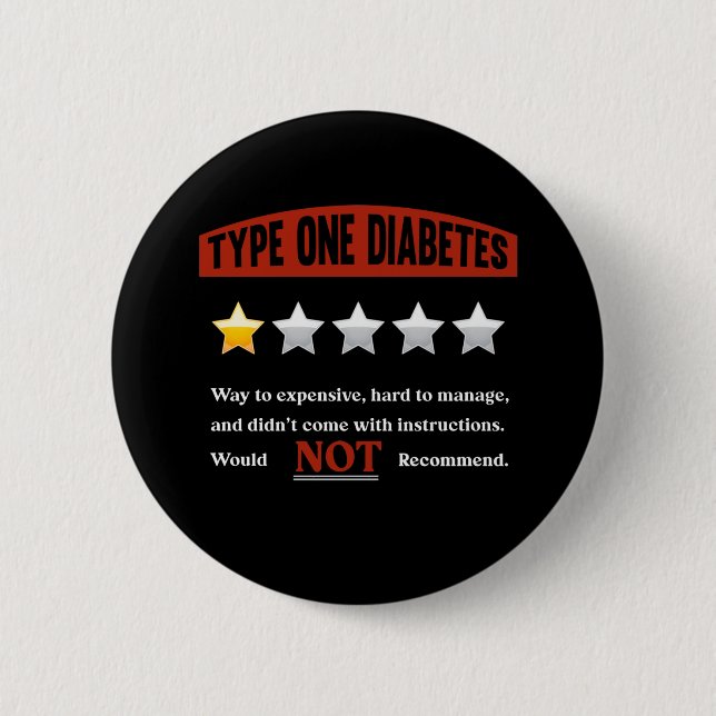 Badge Rond 5 Cm Funny Diabetes Joke Diabetic Humor (Devant)