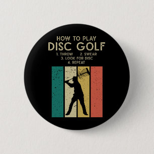 Badge Rond 5 Cm Funny Disque Golf Instruction Frisbee Disque Golf