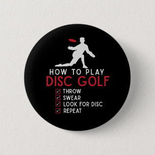Badge Rond 5 Cm Funny Disque Golf Instruction Frisbee Disque Golf