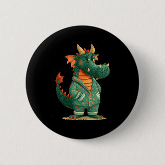 Badge Rond 5 Cm Funny dragon in sleepwear for dragons and pajamas