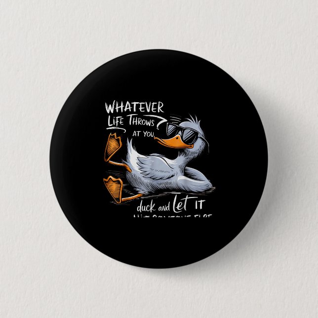 Badge Rond 5 Cm Funny Duck Graphic Tee Men Women Funny Quote  (Devant)