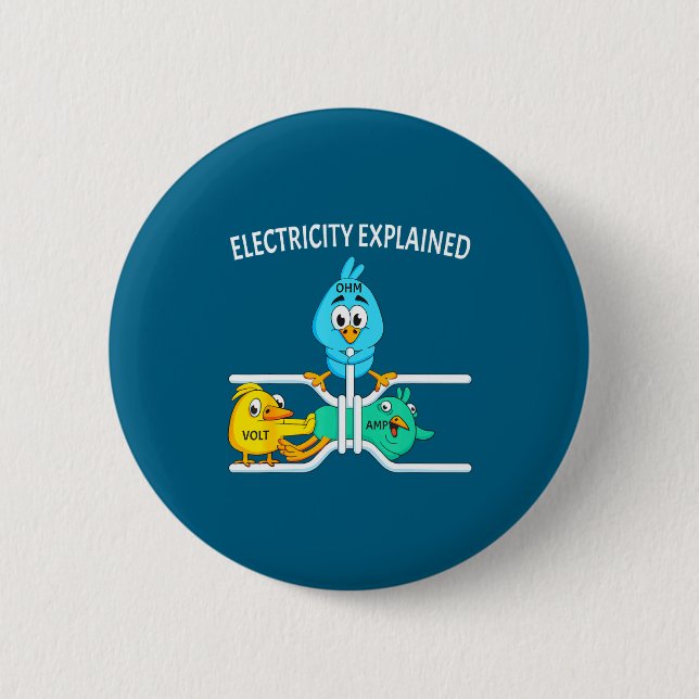 Badge Rond 5 Cm Funny Electrician For Men Women Electricity Engine (Devant)