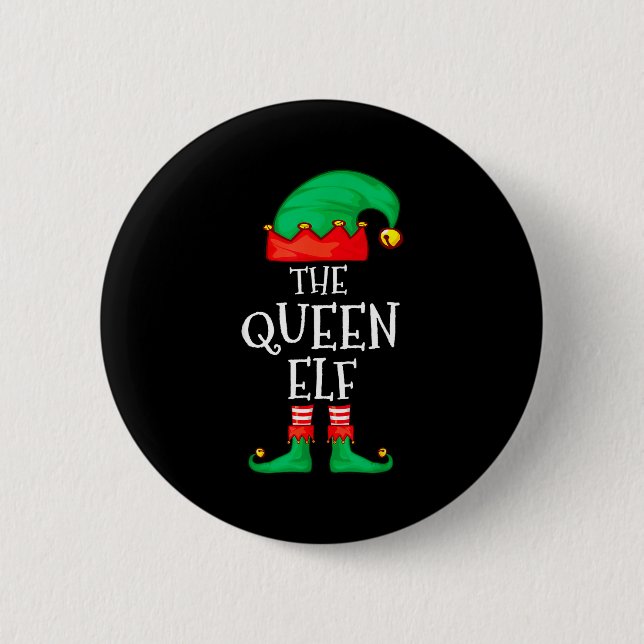 Badge Rond 5 Cm Funny Elf Family Christmas The Queen Elf Sweater M (Devant)