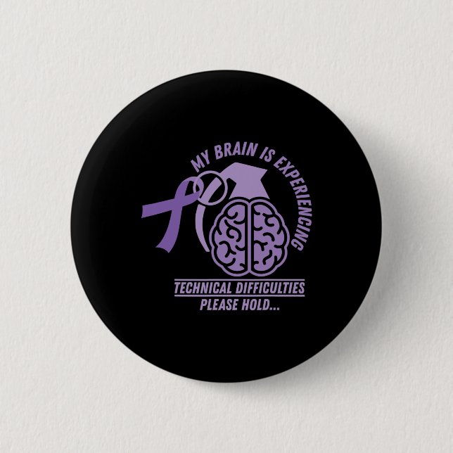 Badge Rond 5 Cm Funny Epilepsie Sensibilisation Mon Cerveau Différ (Devant)
