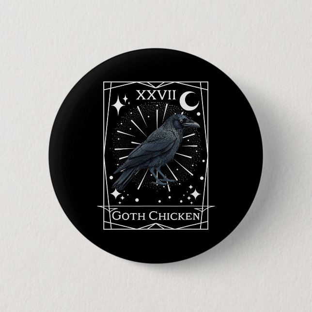 Badge Rond 5 Cm Funny Fairycore Tarot Gothique Witchcraft Poulet D (Devant)