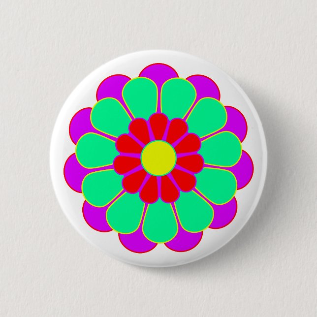 Badge Rond 5 Cm Funny Flower Power Bloom I (Devant)