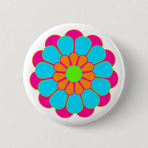 Badge Rond 5 Cm Funny Flower Power Bloom III