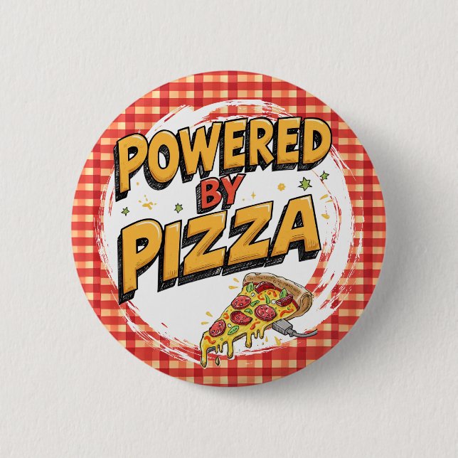 Badge Rond 5 Cm Funny Foodie Accessoire pizza amoureux puissance (Devant)