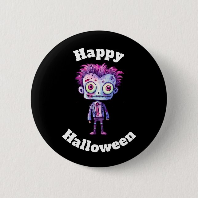 Badge Rond 5 Cm Funny Frankenstein Monster Halloween Fun (Devant)