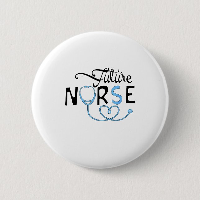 Badge Rond 5 Cm Funny Future Nurse Nursing School Student Nurse In (Devant)