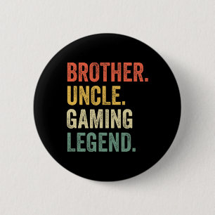 Badge Rond 5 Cm Funny Gamer Frère Oncle Légende de jeu Vintage Vi