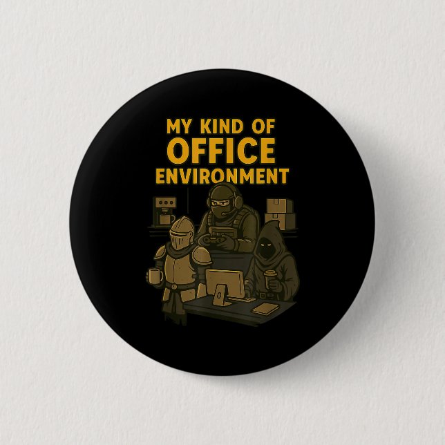 Badge Rond 5 Cm Funny Gamer Office Work Sarcasm Gamer Nerd Office  (Devant)