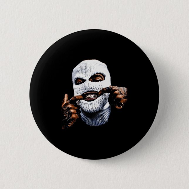 Badge Rond 5 Cm Funny Gangster Gangsta Hip Hop Hiphop Gold Teeth H (Devant)