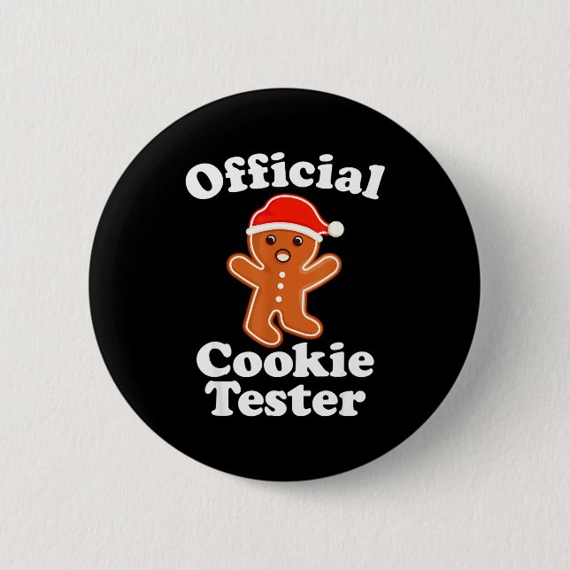 Badge Rond 5 Cm Funny Gingerbread Man Cookie Tester Christmas  (Devant)