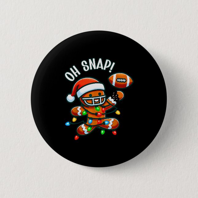 Badge Rond 5 Cm Funny Gingerbread Man Pajamas &amp; Pjs Xmas Holid (Devant)