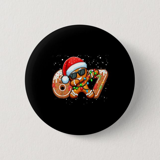 Badge Rond 5 Cm Funny Gingerbread Six Seven 67 Ice Cream Drip Chri (Devant)