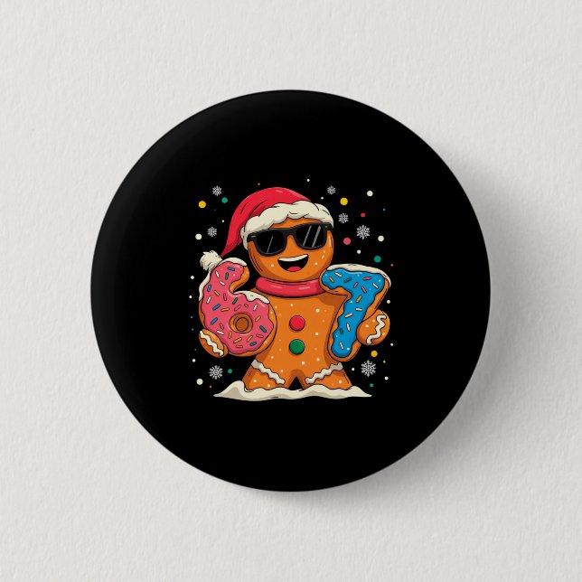 Badge Rond 5 Cm Funny Gingerbread Six Seven 67 Ice Cream Drip Chri (Devant)